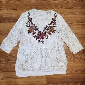Caite Embroidered Top Size Small Hand Made